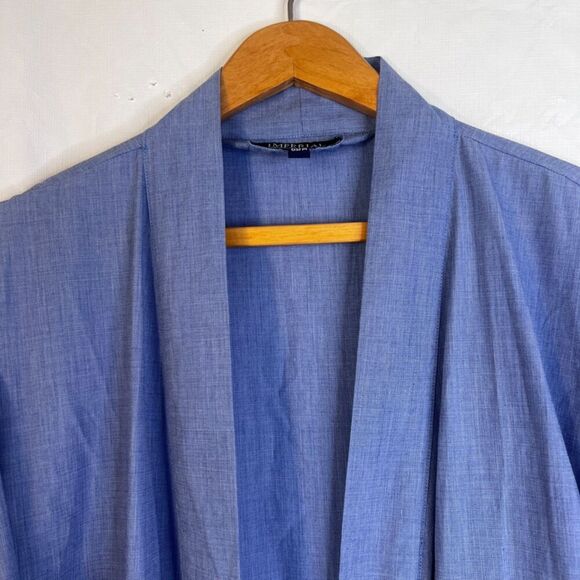 Imperial Classics Belted Robe Solid Blue Size OS Cotton Blend Lounge Wear - Picture 5 of 10